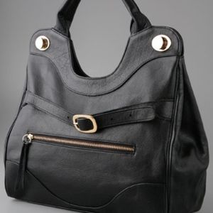 Foley & Corrina black leather Jetsetter tote
